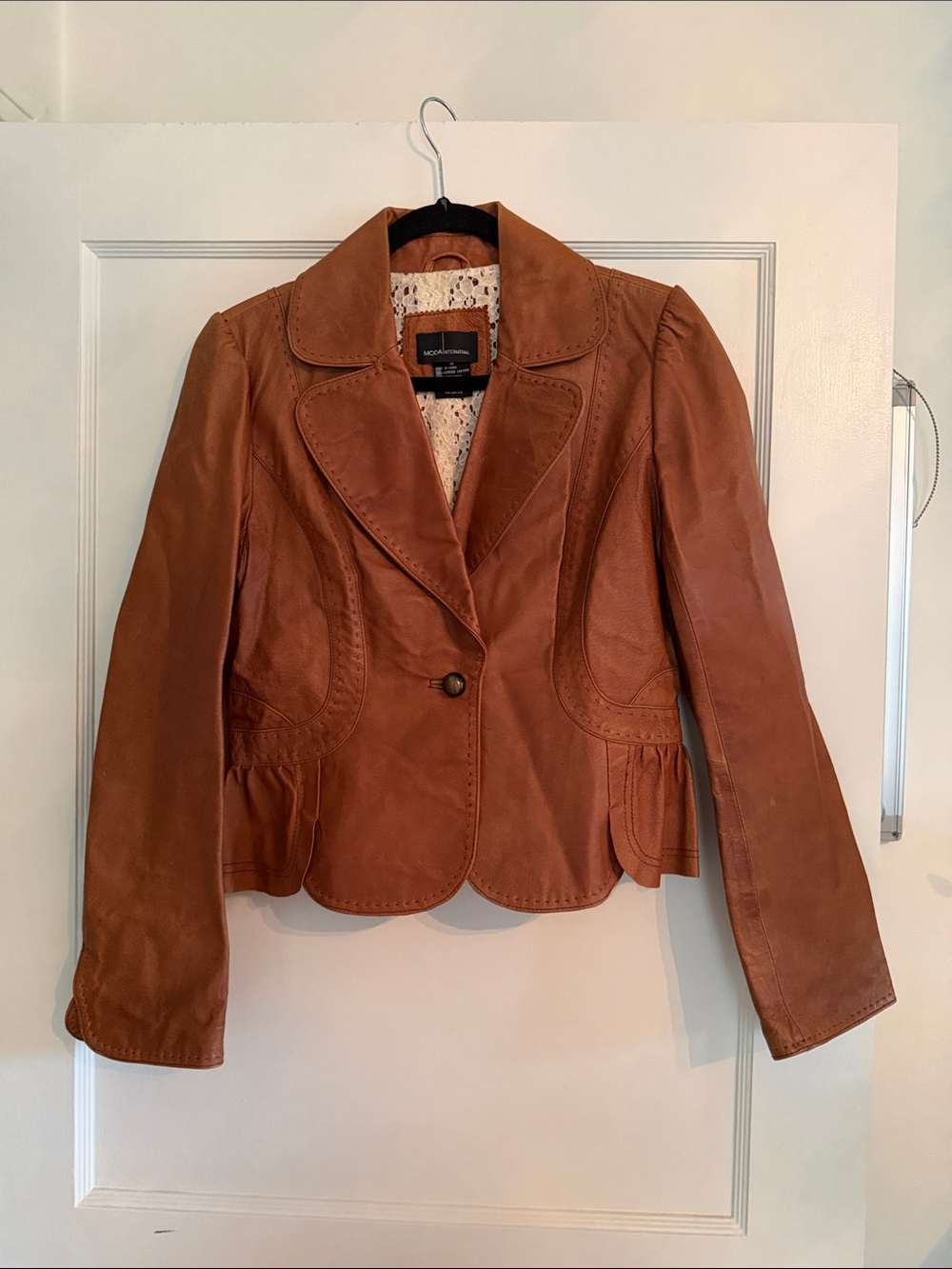 Beautiful Vintage Genuine Leather Cropped Jacket